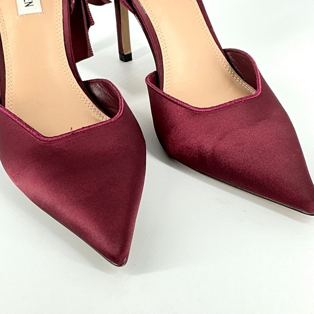 Steve Madden Size 9 Burgundy Satin Bow D'Orsay Stiletto Pumps NEW Belindah $119 - Picture 2 of 13